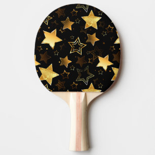 Nahtloses Muster mit goldenen Sternen Tischtennis Schläger