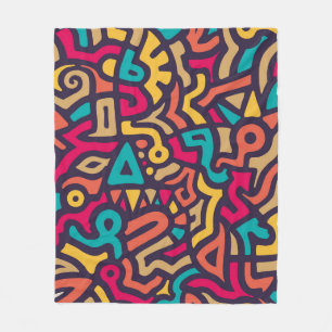 Nahtloses Muster mit Graffiti Curve Formen. Mischu Fleecedecke