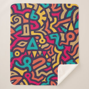 Nahtloses Muster mit Graffiti Curve Formen. Mischu Sherpadecke