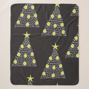 Nahtloses Muster mit handgezeichneten Weihnachtsbä Sherpadecke