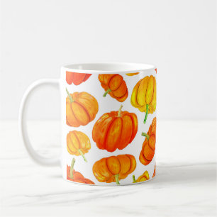 Nahtloses Muster mit handgezeichneter Aquarelloran Kaffeetasse