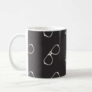 Nahtloses Muster mit handgezeichneter Brille, Mode Kaffeetasse