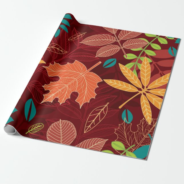 Nahtloses Muster mit Herbstblättern  Geschenkpapier (Ungerollt)