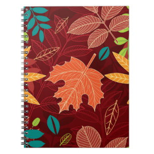 Nahtloses Muster mit Herbstblättern  Notizblock