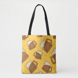 Nahtloses Muster mit Holzfaser-Bier, p Tasche