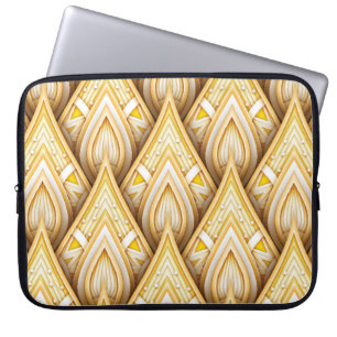 Nahtloses Muster mit indigenen Motiven aus Gold. e Laptopschutzhülle