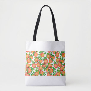 Nahtloses Muster mit Mandarinen in Aquarellfarbe Tasche
