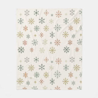 Nahtloses Muster mit minimalistischen Schneeflocke Fleecedecke