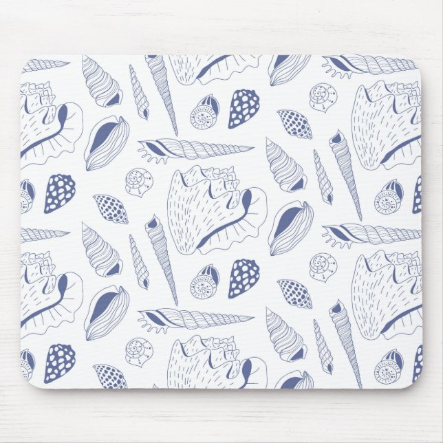 Nahtloses Muster mit Muscheln Mousepad (Vorne)