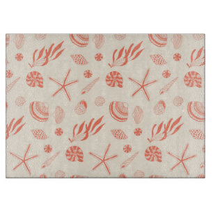 Nahtloses Muster mit Muscheln Schneidebrett