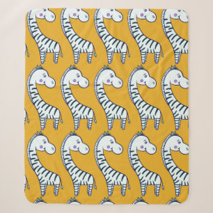 Nahtloses Muster mit niedlichem Cartoon zebras gel Sherpadecke