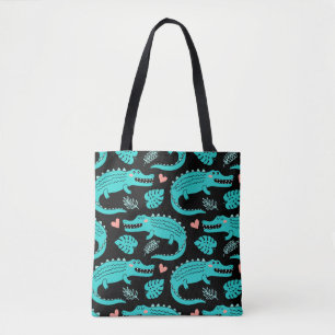 Nahtloses Muster mit niedlichen Cartoon-Krokodilen Tasche