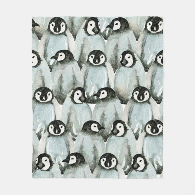 Nahtloses Muster mit niedlichen Pinguinen Fleecedecke (Vorderseite)