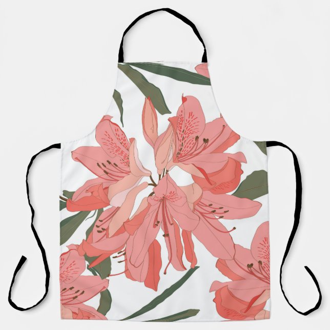 Nahtloses Muster mit Oleander-Blume. Blumenkäppche Schürze (Vorderseite)