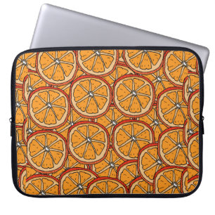 Nahtloses Muster mit Orange. Endlose Textur Laptopschutzhülle