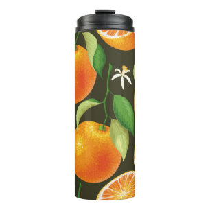 Nahtloses Muster mit Orange Thermosbecher