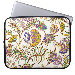 Nahtloses Muster mit Paisley und Blütenpaisley Laptopschutzhülle