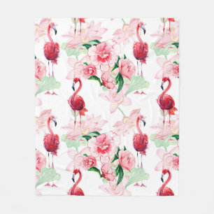 Nahtloses Muster mit rosa Flamingo Fleecedecke