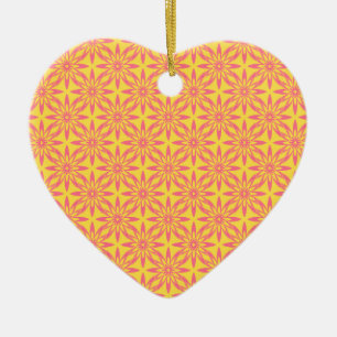 Nahtloses Muster mit rosa gelben Blumen Keramik Ornament
