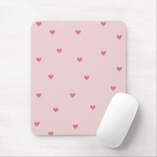 Nahtloses Muster mit rosafarbenen Herzen – Süßes V Mousepad