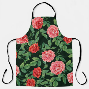 Nahtloses Muster mit rote Rosen Blume. Farbe i Schürze