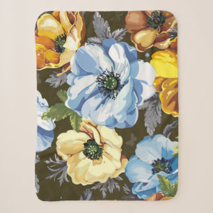 Nahtloses Muster mit schönem, blühendem Blumenstra Sherpadecke