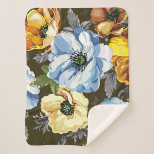 Nahtloses Muster mit schönem Bouquet-Blüten Sherpadecke