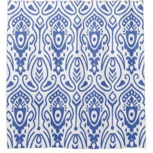 Nahtloses Muster mit Stickerei. Ikat Fabric. Eth Duschvorhang