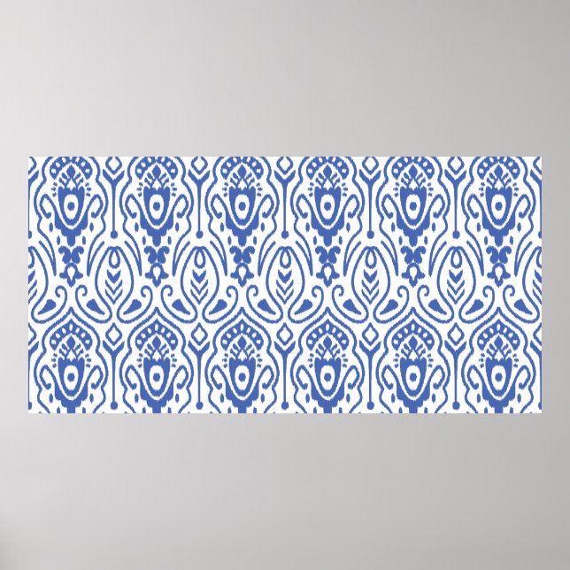 Nahtloses Muster mit Stickerei. Ikat Fabric. Eth Poster (Vorne)