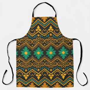 Nahtloses Muster mit Stickerei. Ikat Fabric. Eth Schürze