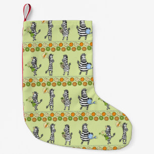 Nahtloses Muster mit verschiedenen Zebras und abwe Kleiner Weihnachtsstrumpf