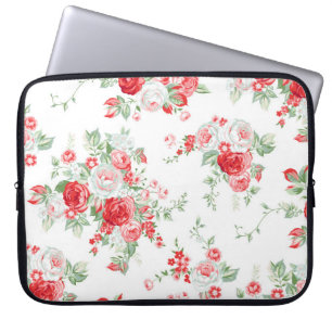 Nahtloses Muster mit Vintagen Rose, Sommerdesign Laptopschutzhülle