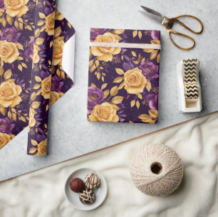 Nahtloses Muster mit violetten Blumen Geschenkpapier