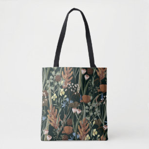 Nahtloses Muster mit wilden und getrockneten Blume Tasche
