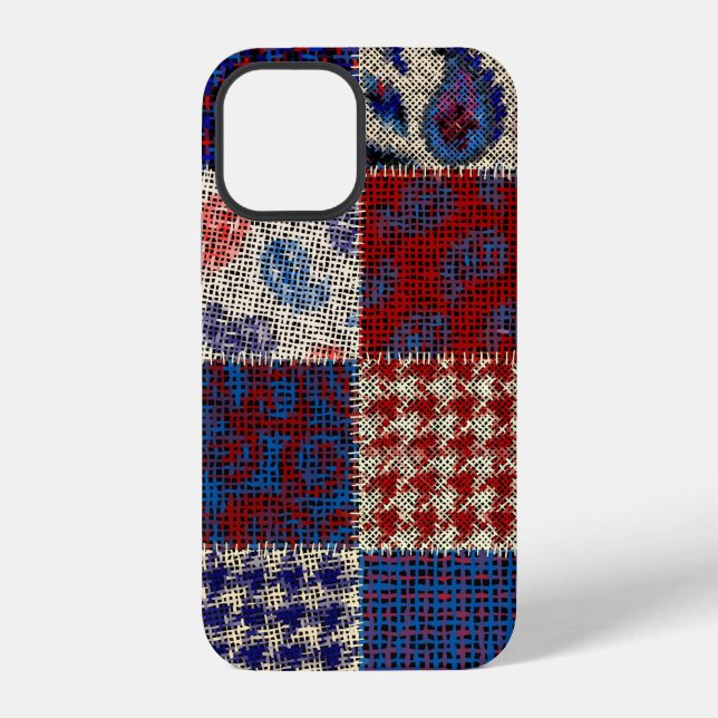 Nahtloses Muster. Nachahmung eines Patchwork-Muste iPhone 12 Hülle (Rückseite)