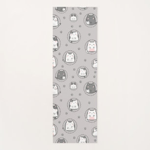 Nahtloses Muster Niedlich Kawaii Cats Paw Yogamatte