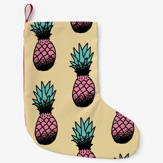 Nahtloses Muster niedlicher handgezogener Ananas Kleiner Weihnachtsstrumpf (Vorderseite)