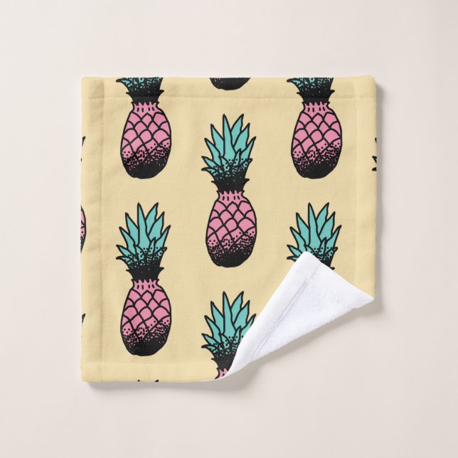 Nahtloses Muster niedlicher handgezogener Ananas Waschlappen (Waschlappen)
