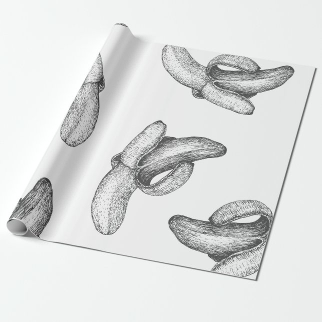 Nahtloses Muster oder Hintergrund mit Banane. Geschenkpapier (Ungerollt)