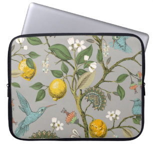 Nahtloses Muster ohne Blumen. Botanische Tapete. P Laptopschutzhülle