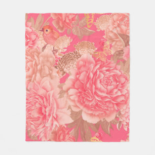 Nahtloses Muster ohne Blumen. Gartenrosa Blume Fleecedecke