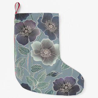 Nahtloses Muster ohne Blumen. Hintergrund der Blum Kleiner Weihnachtsstrumpf