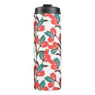 Nahtloses Muster ohne Blumen. Niedlicher blumenges Thermosbecher
