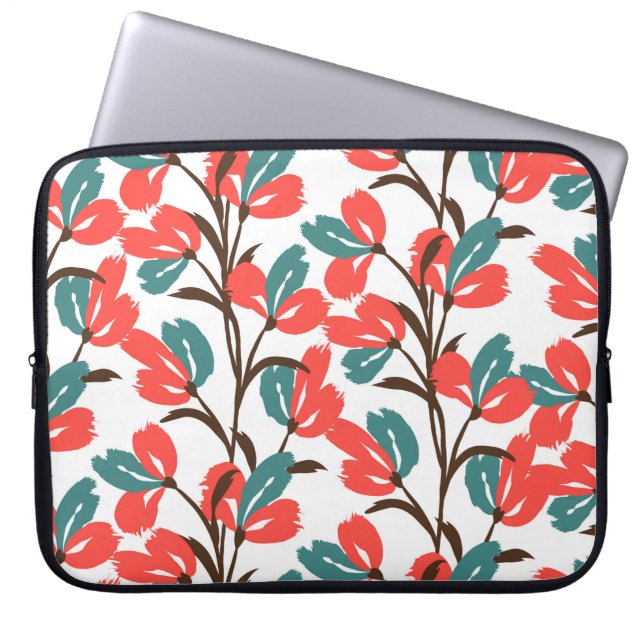 Nahtloses Muster ohne Blumen. Niedlicher Blumenhin Laptopschutzhülle (Vorderseite)
