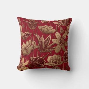Nahtloses Muster ohne Blumen. Vintager Federhinter Kissen