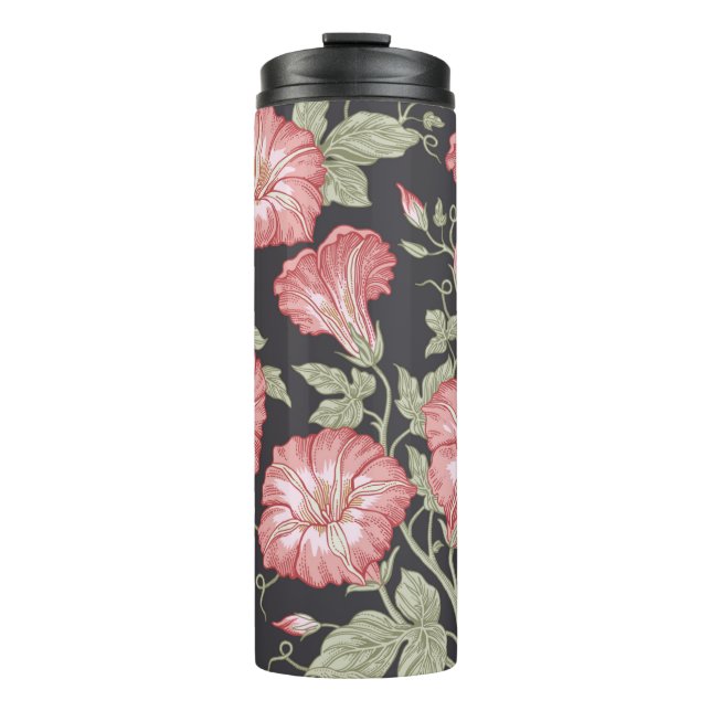 Nahtloses Muster. Petunia Wildblumen Set. Beautif Thermosbecher (Vorderseite)