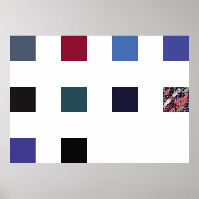 Nahtloses Muster. Pinselstriche und Elemente versc Poster (Vorne)