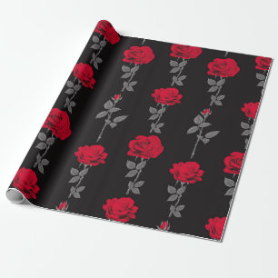 Nahtloses Muster rote Rosenblüten vintage abstrakt Geschenkpapier