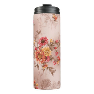nahtloses Muster und Blumen mit Hintergrundkunst,b Thermosbecher