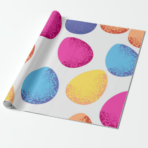 Nahtloses Muster von farbenfrohen Ostereiern auf w Geschenkpapier